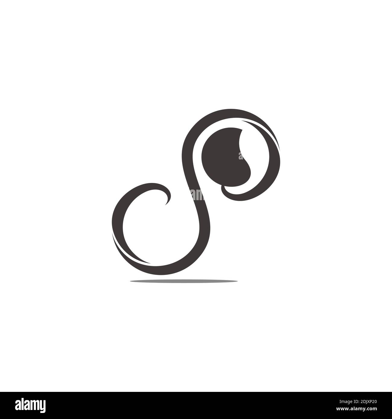 swirl motion leaf tree natural symbol logo vector Stock Vector