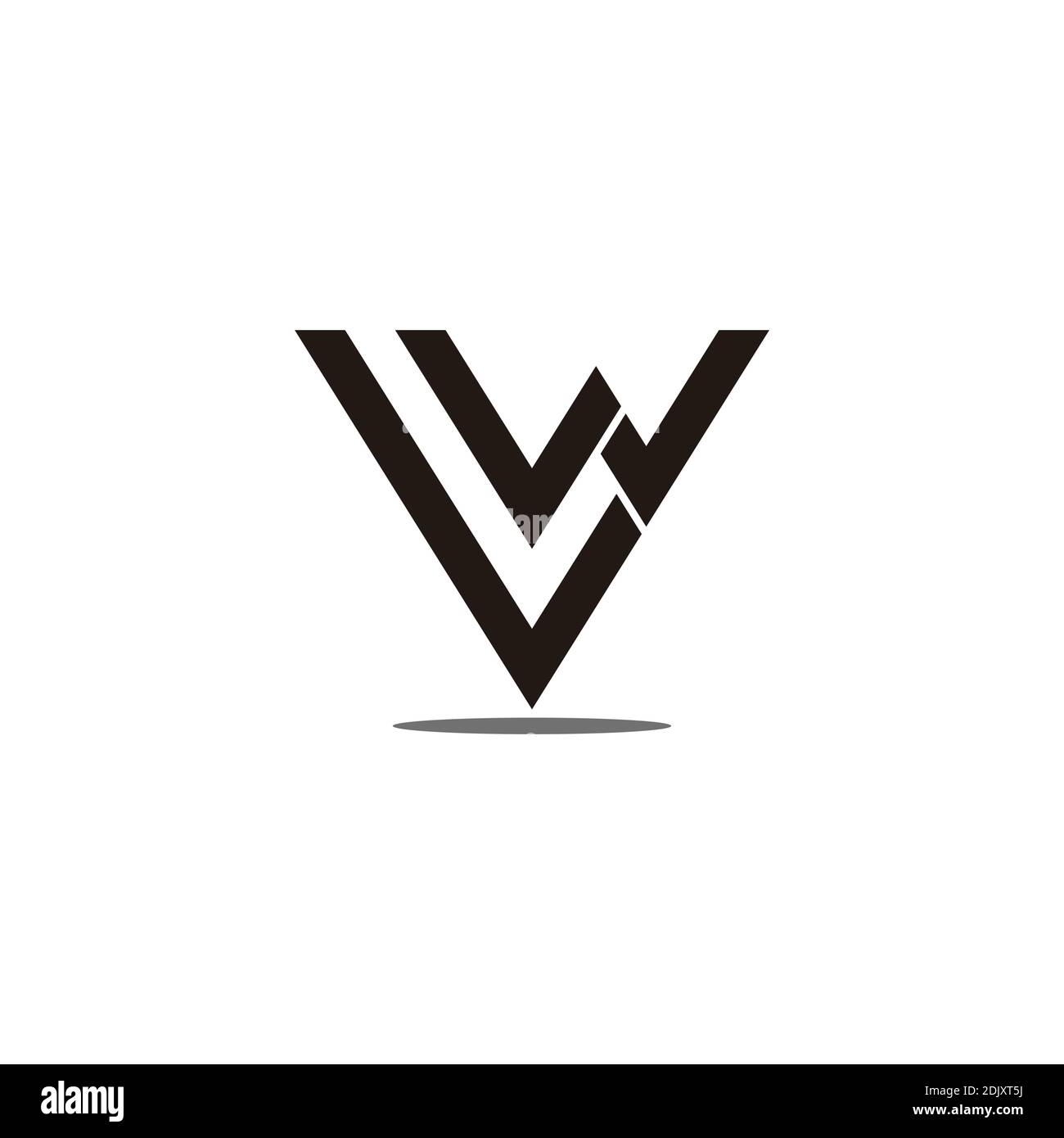 letter lw simple triangle geometric line logo vector Stock Vector