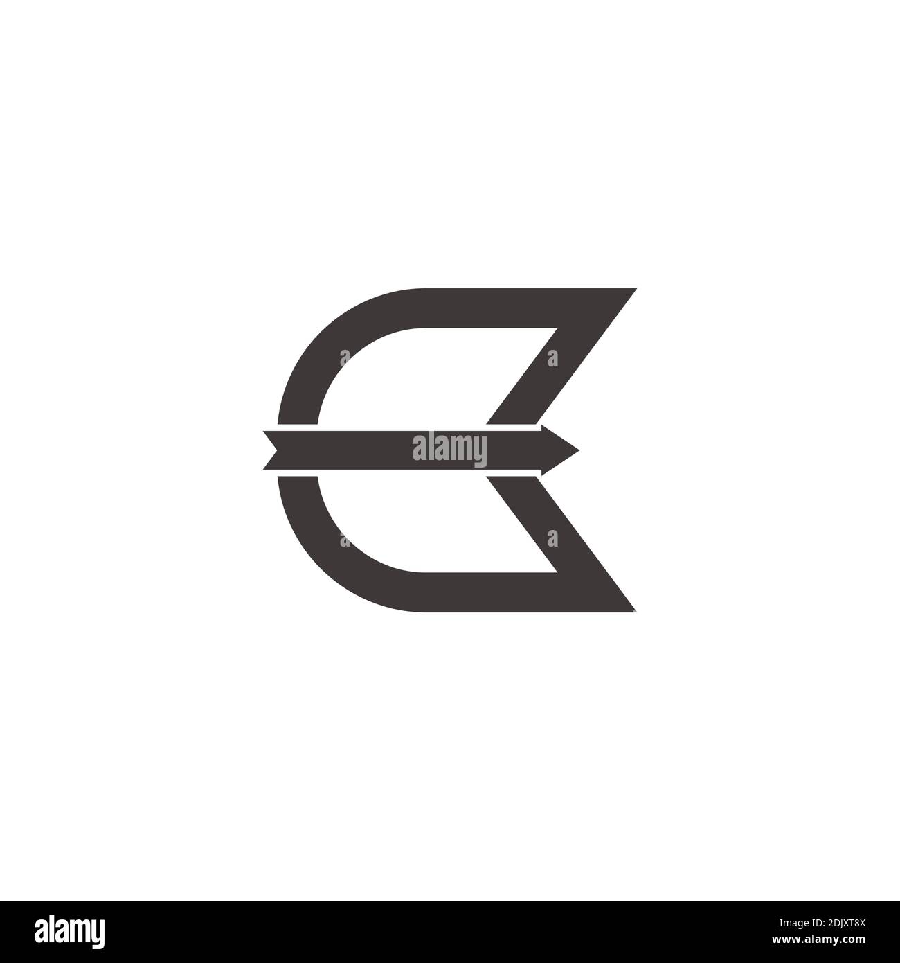 letter ck motion arrow simple geometric logo vector Stock Vector