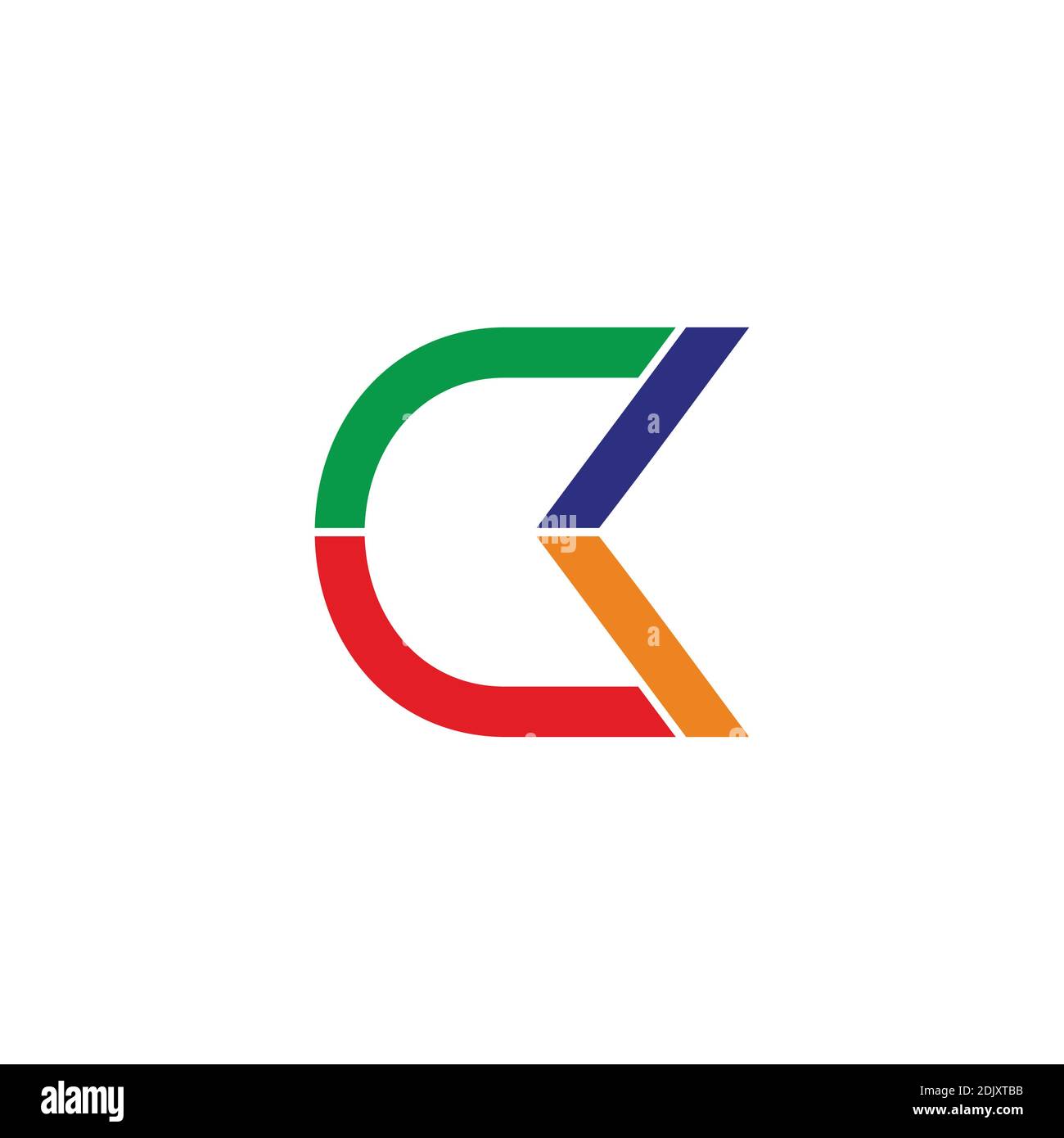 letter ck simple geometric colorful geometric line logo vector Stock ...