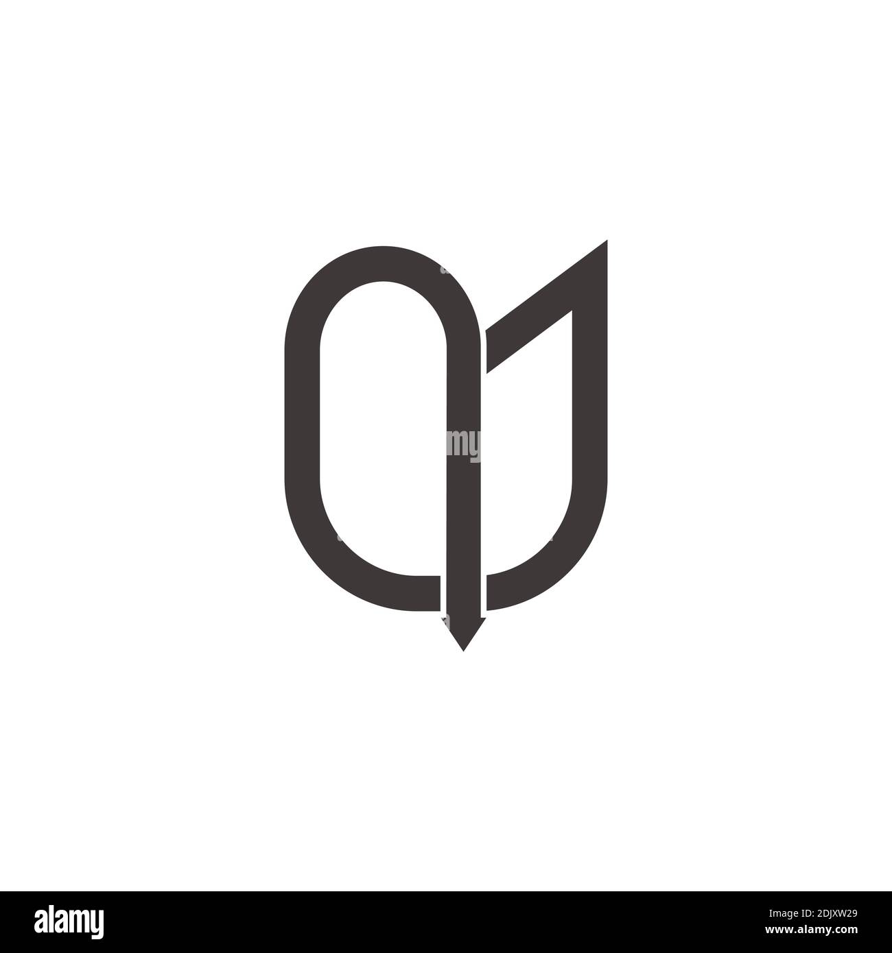 abstract letter nj geometric line arrow logo vector Stock Vector