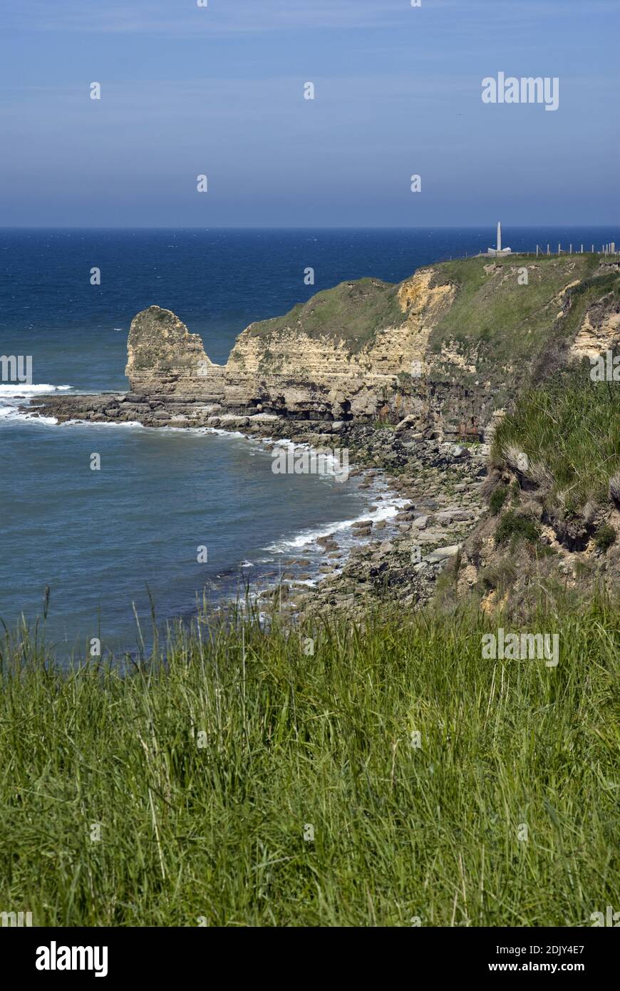Monument at Pointe du Hoc where soldiers of the 2nd Ranger Battalion climbed 100 foot high