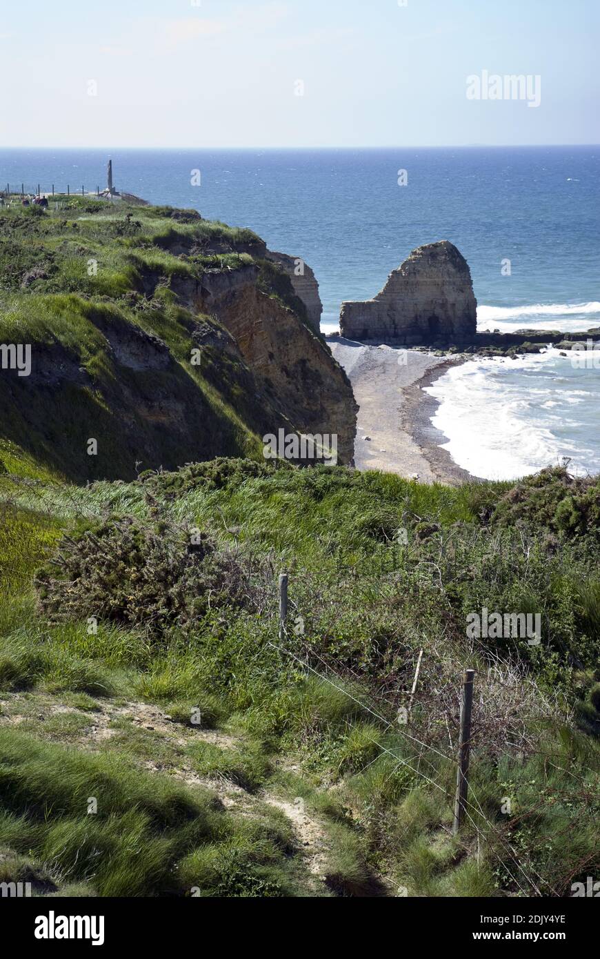 Monument at Pointe du Hoc where soldiers of the 2nd Ranger Battalion climbed 100 foot high