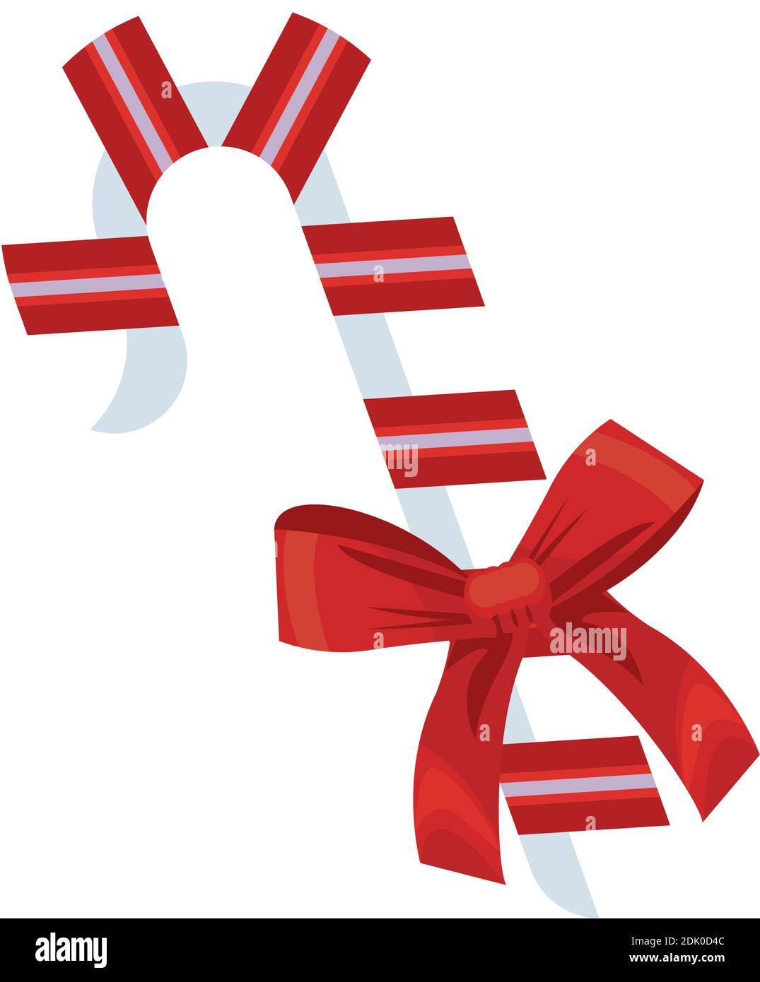 happy merry christmas sweet cane with bow vector illustration design ...