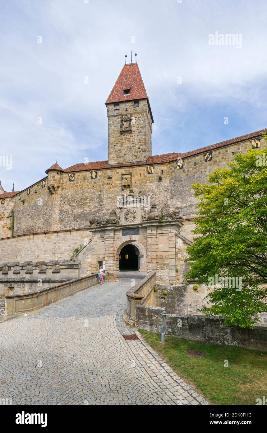 Germany, Bavaria, Coburg, Veste Coburg, bridge, magnificent portal,  Bulgarenturm Stock Photo - Alamy