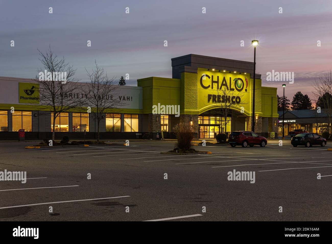 SURREY, CANADA NOVEMBER 07, 2019 early morning shopping mall