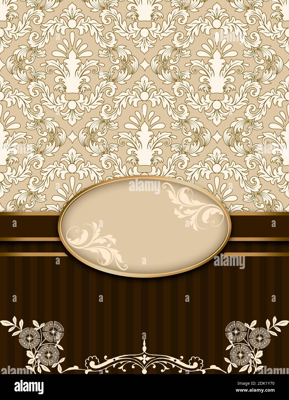 Decorative background with vintage patterns and border Stock Photo - Alamy