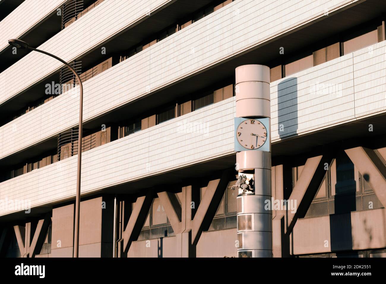 Clock Beside Japanese Building Stock Photo Alamy