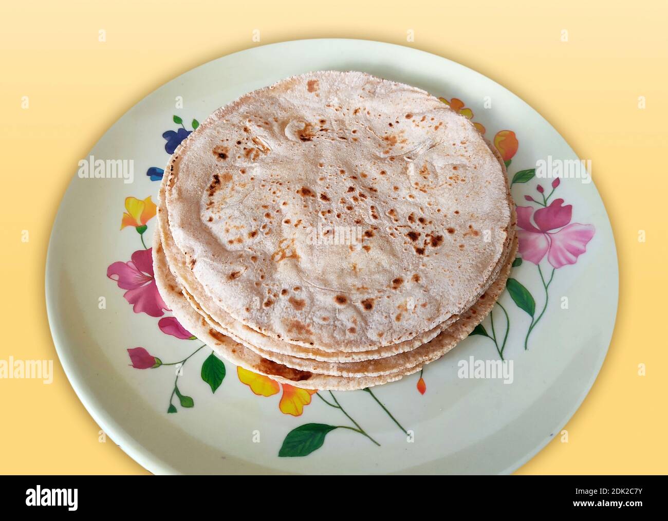 Homemade fresh wheat flour Chapati or roti which is an indian flat