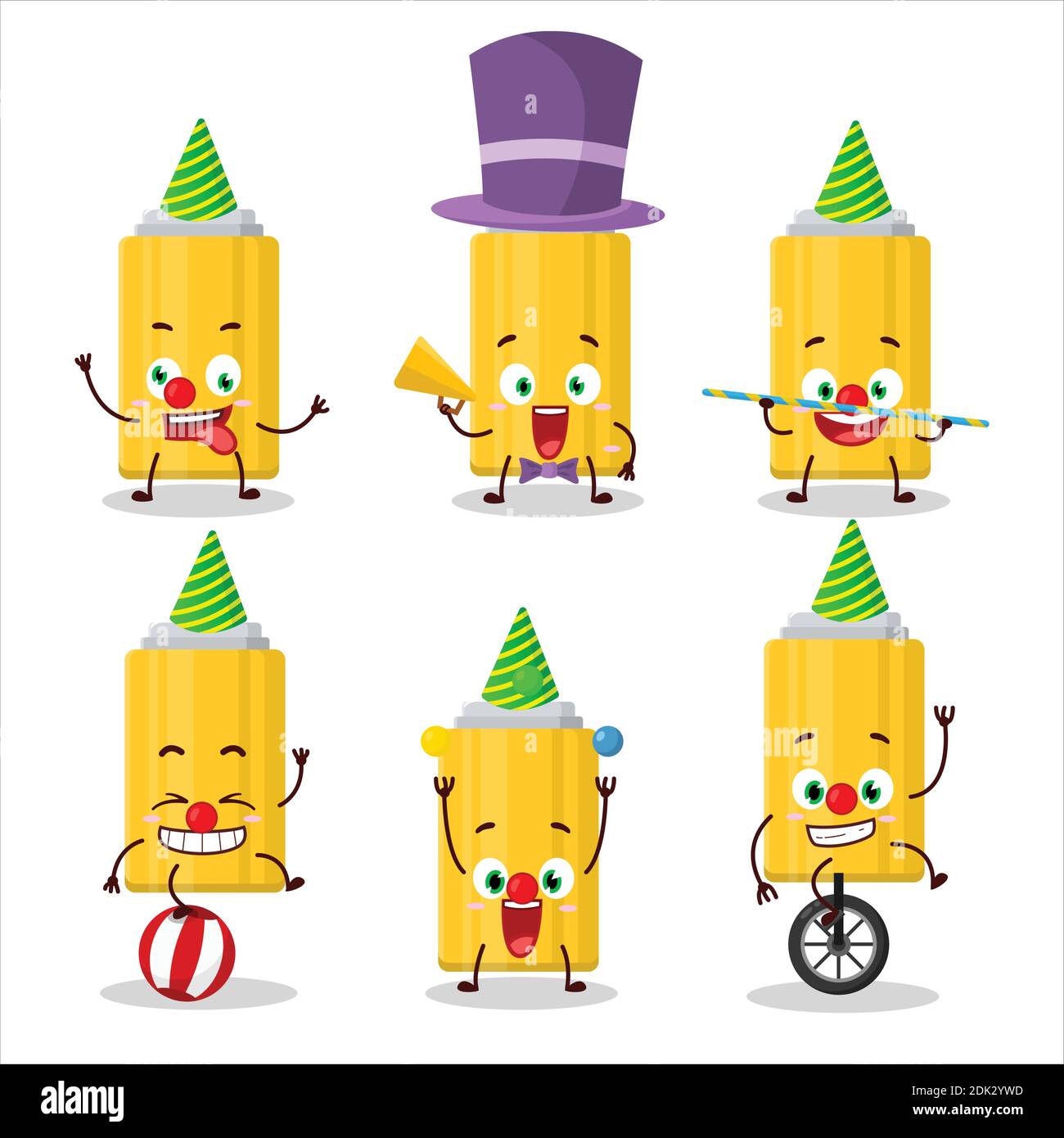 Cartoon character of mustard bottle with various circus shows. Vector