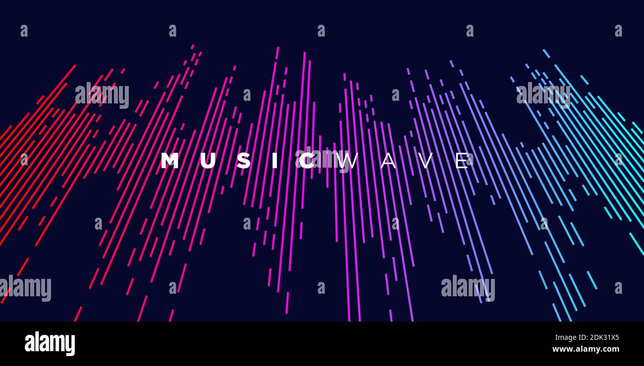 Modern sound wave equalizer. Vector illustration on dark background ...