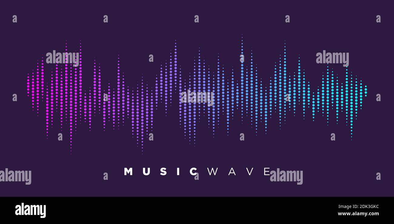 Modern sound wave equalizer. Vector illustration on dark background ...