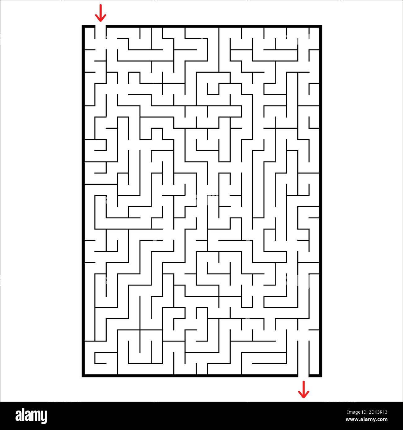 Abstract rectangular maze. Game for kids. Puzzle for children. One ...