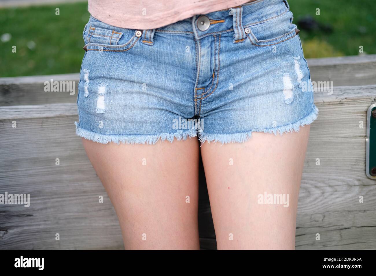 Midsection Of Woman Wearing Shorts Stock Photo - Alamy
