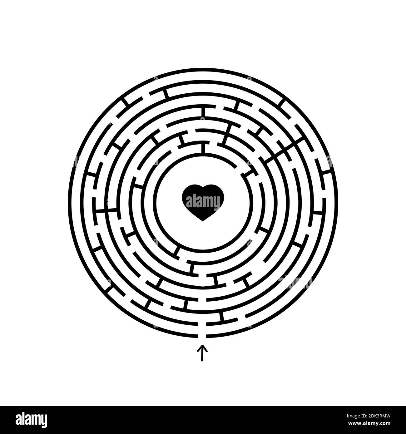 Black round labyrinth with entrance and exit. An interesting and useful ...