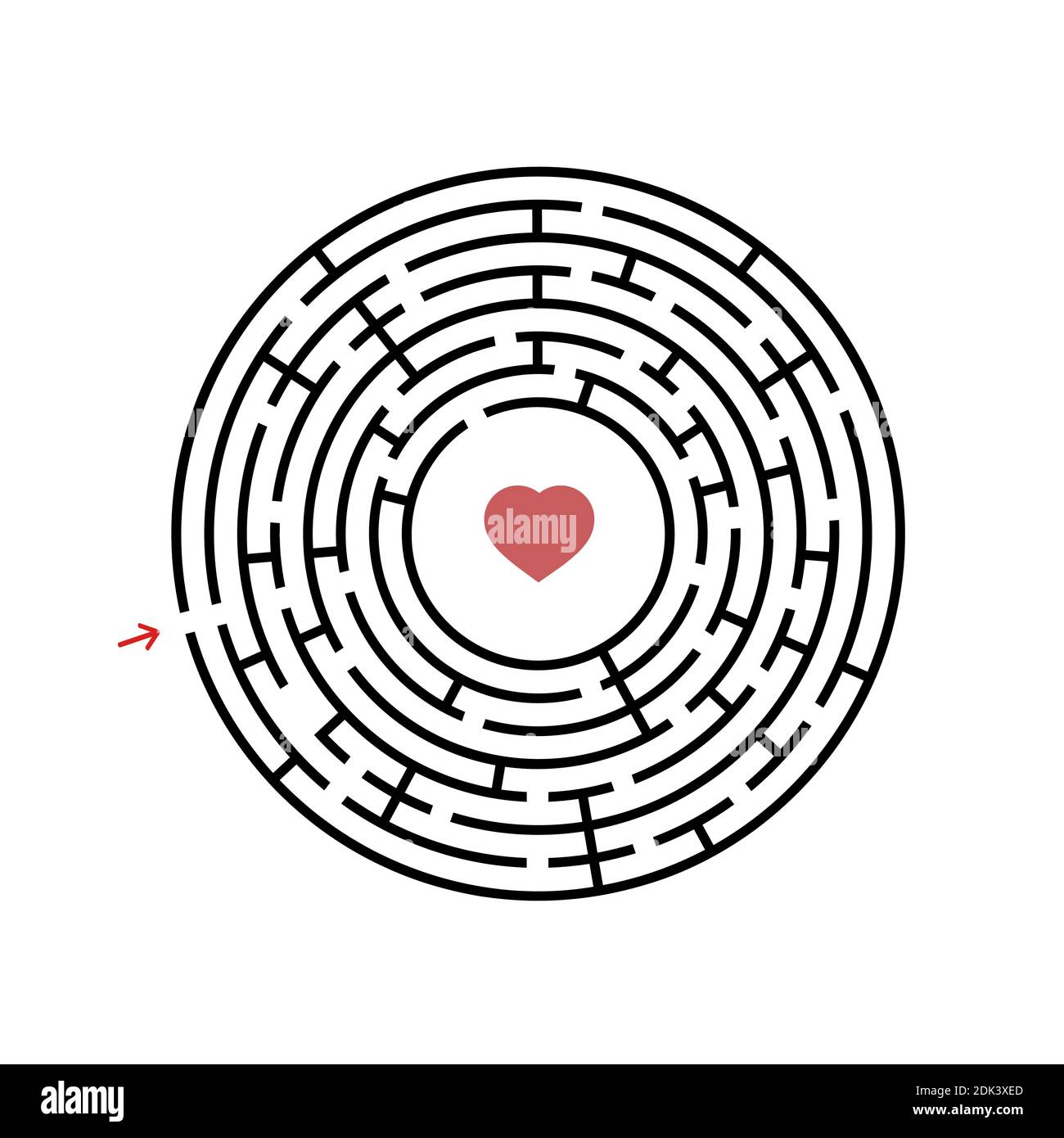 Black round labyrinth with entrance and exit. An interesting and useful ...