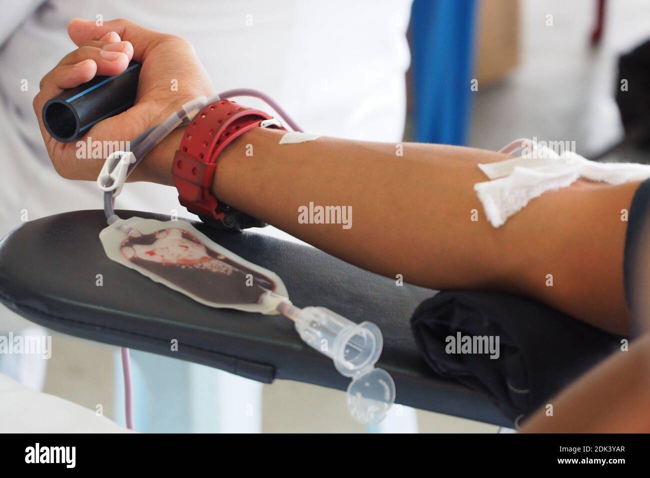 Cropped Image Of Patient At Blood Bank Stock Photo