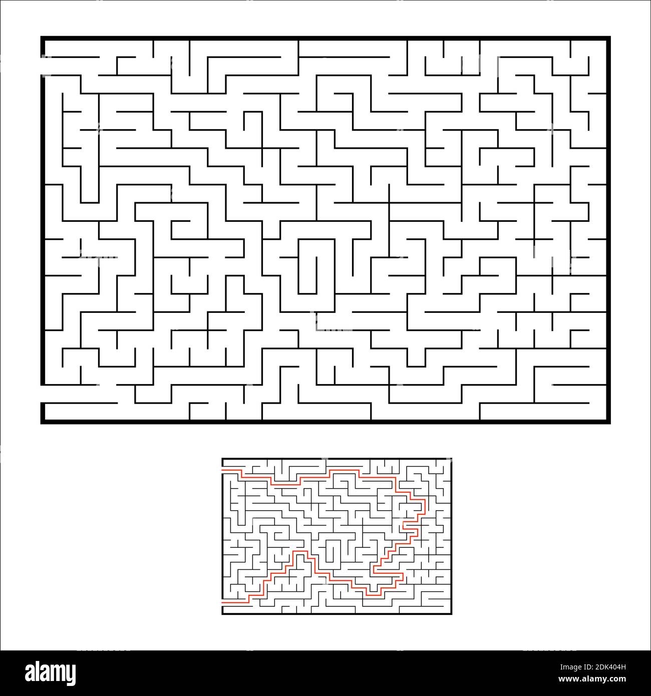 Abstract rectangular maze. Game for kids. Puzzle for children. One