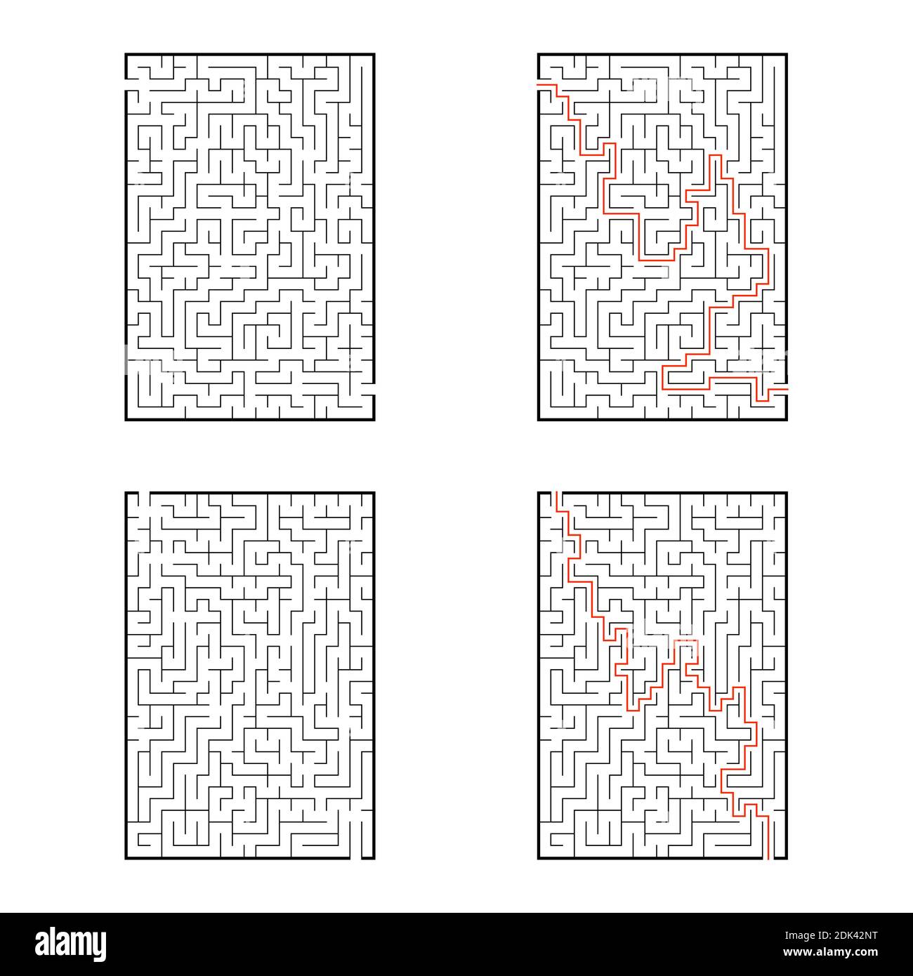 A set of rectangular mazes. Game for kids. Puzzle for children ...