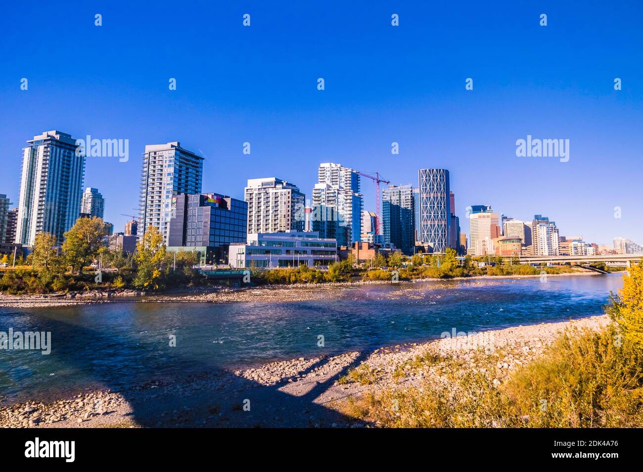 27 September 2020 - Calgary, Alberta Canada Calgry down town business district skyline Stock Photo