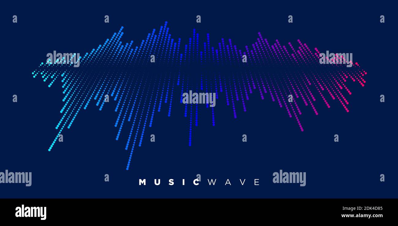 Modern sound wave equalizer. Vector illustration on dark background ...