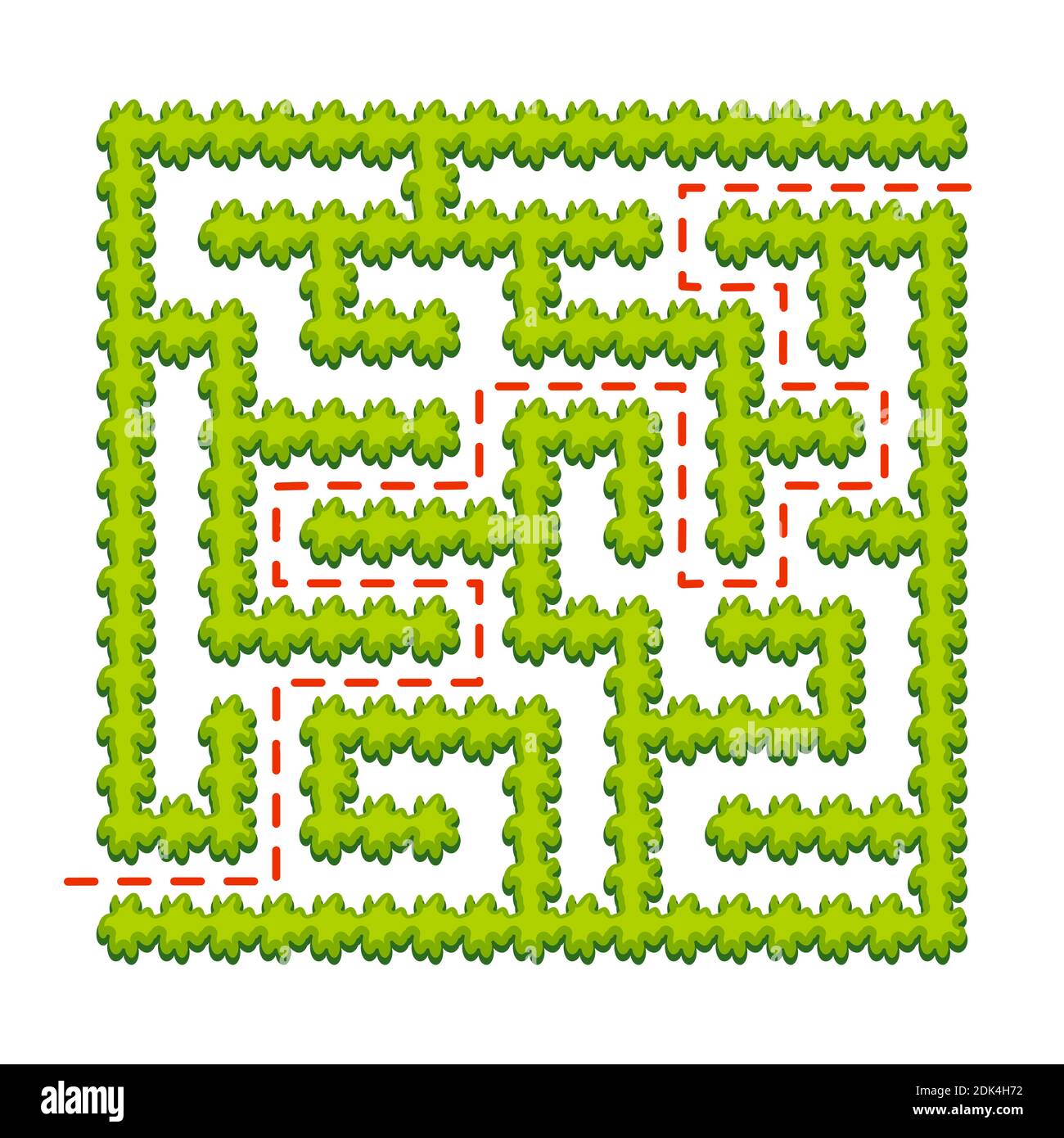 Abstract square labyrinth - green garden. Game for kids. Puzzle for ...
