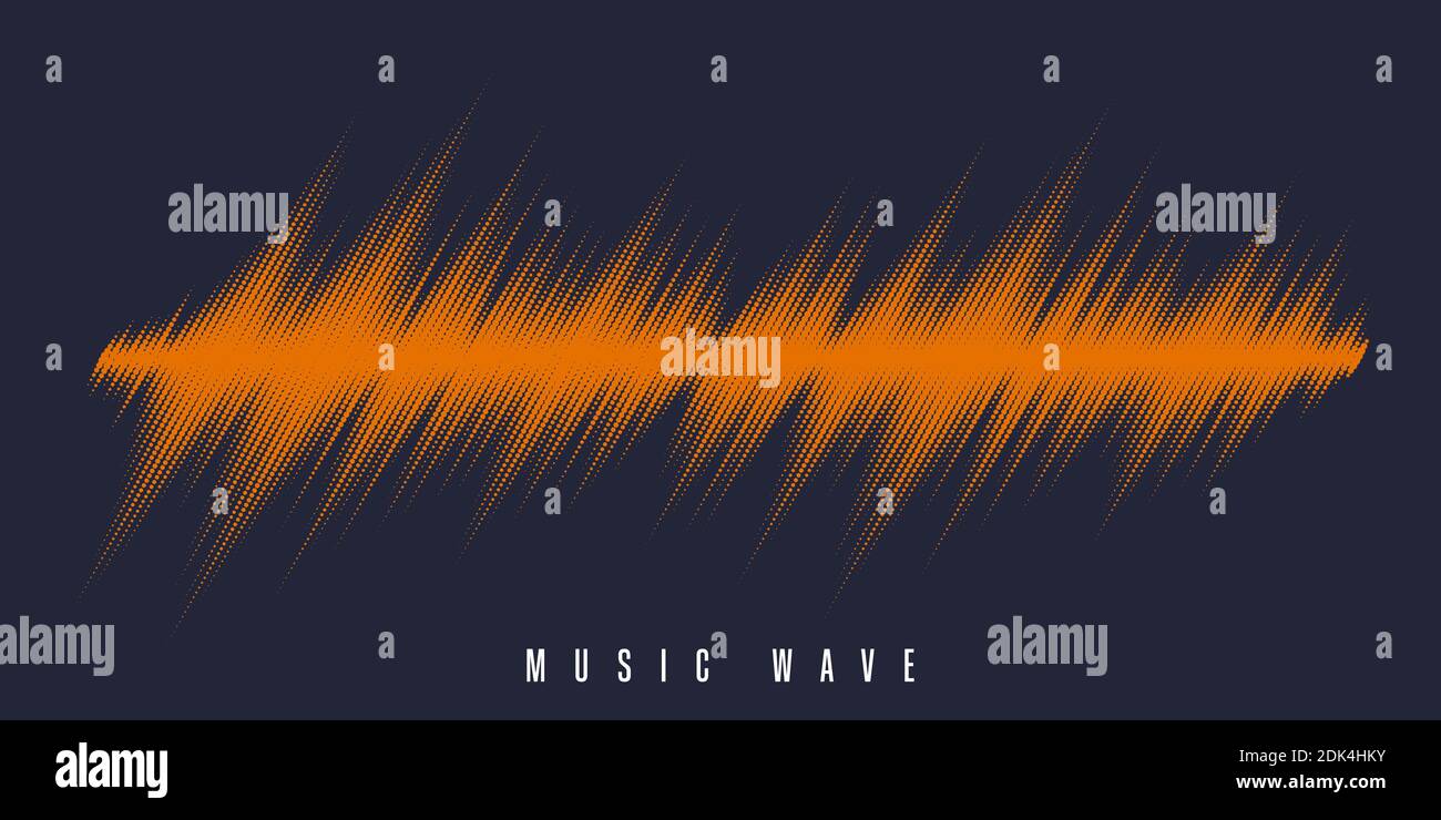 Modern sound wave equalizer. Vector illustration on dark background Stock Vector