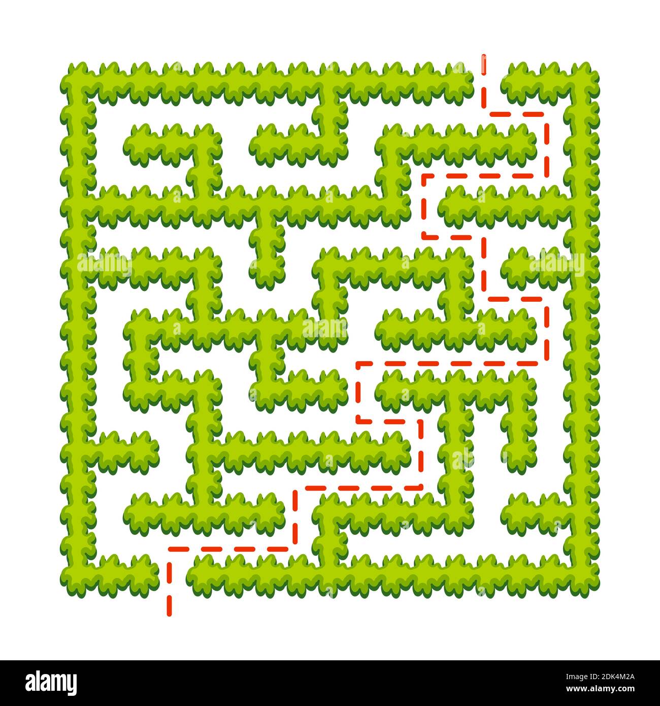 Abstract square labyrinth - green garden. Game for kids. Puzzle for ...