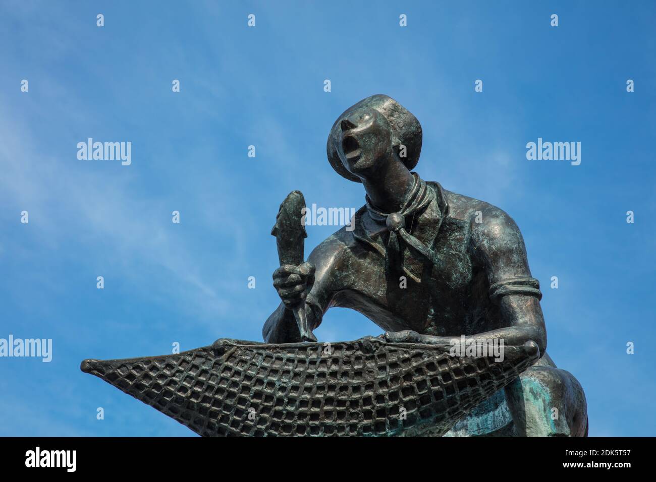 Germany, Bavaria, Allgäu, City of Memmingen. Fishing fountain Stock