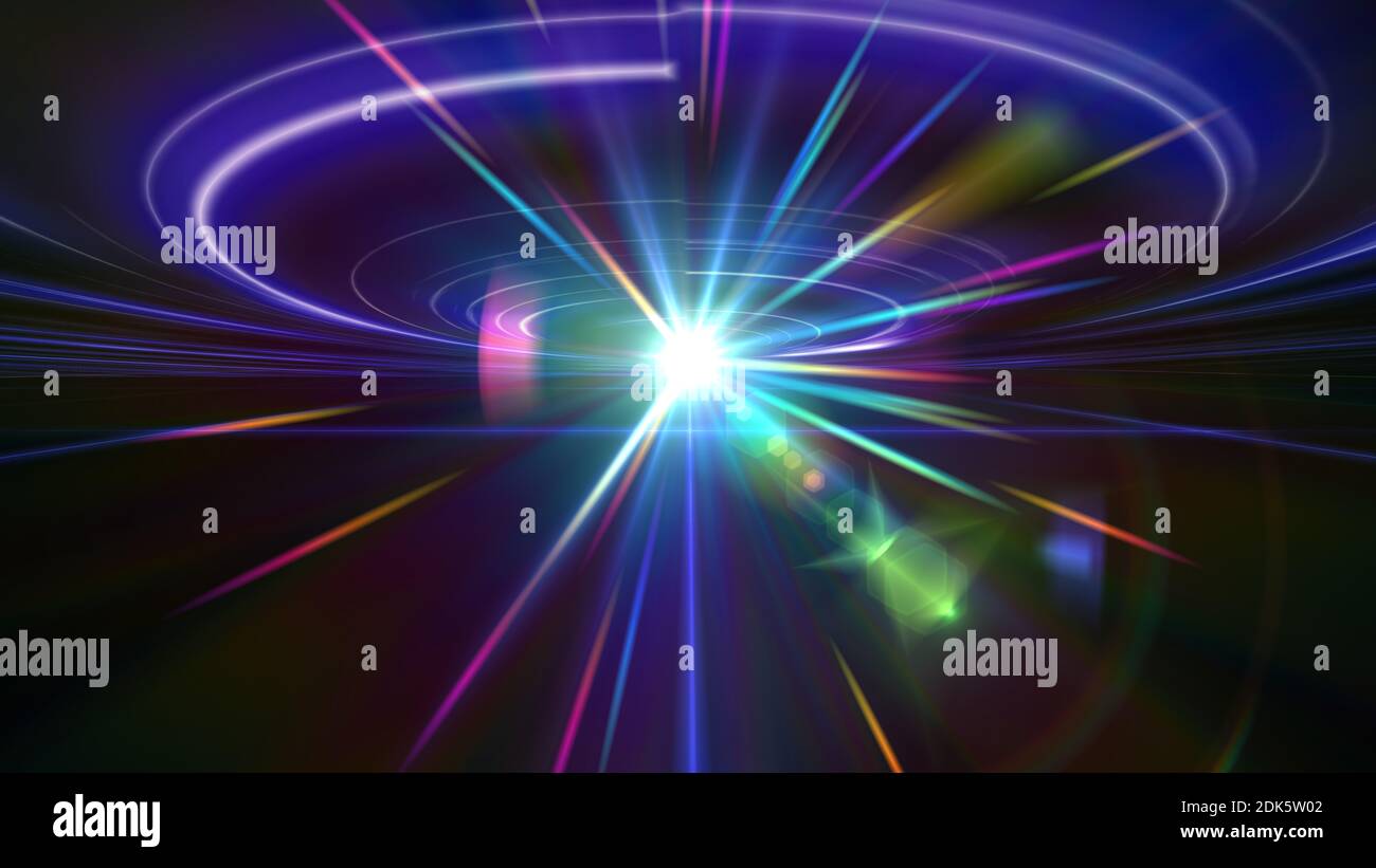 dance ray light floor future, abstract 3d illustrator render Stock Photo