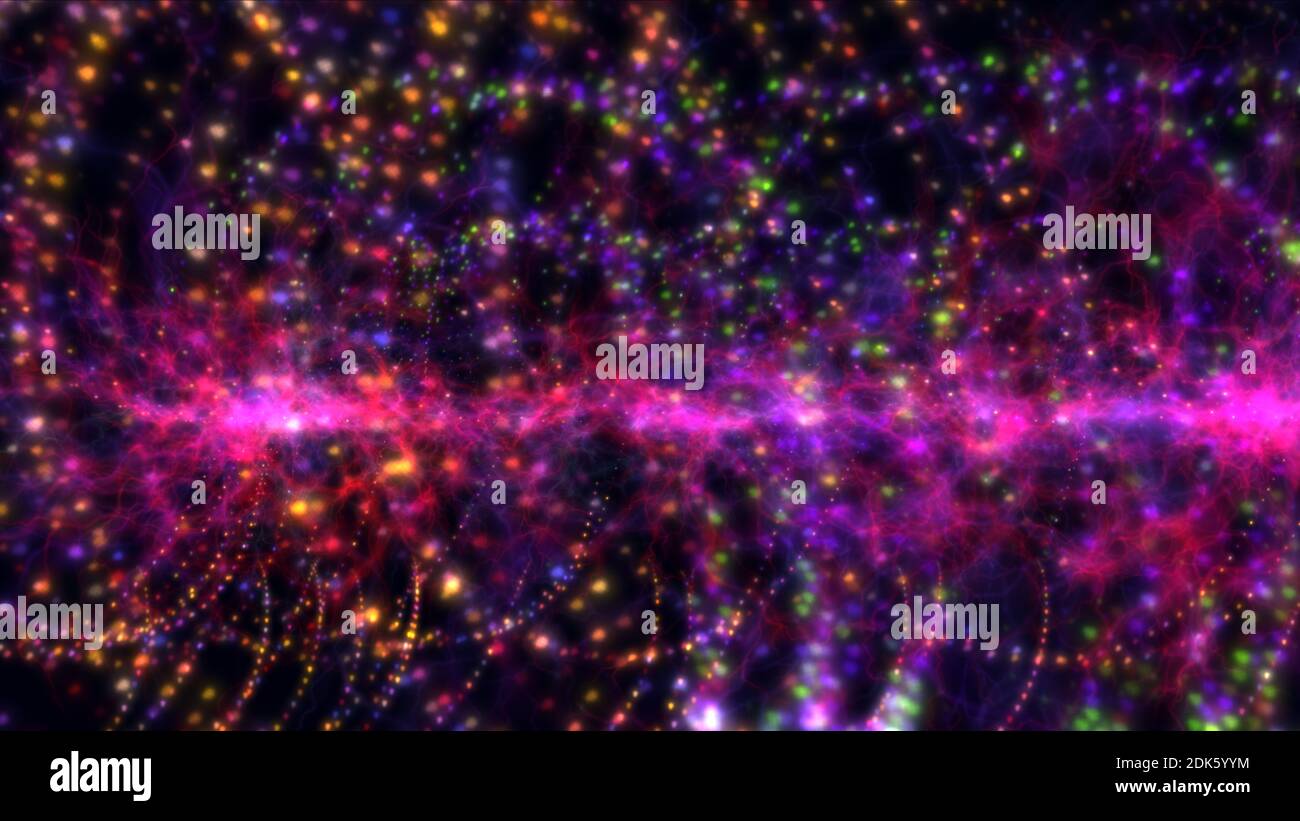 spiral particle light dna illustration, abstract background Stock Photo