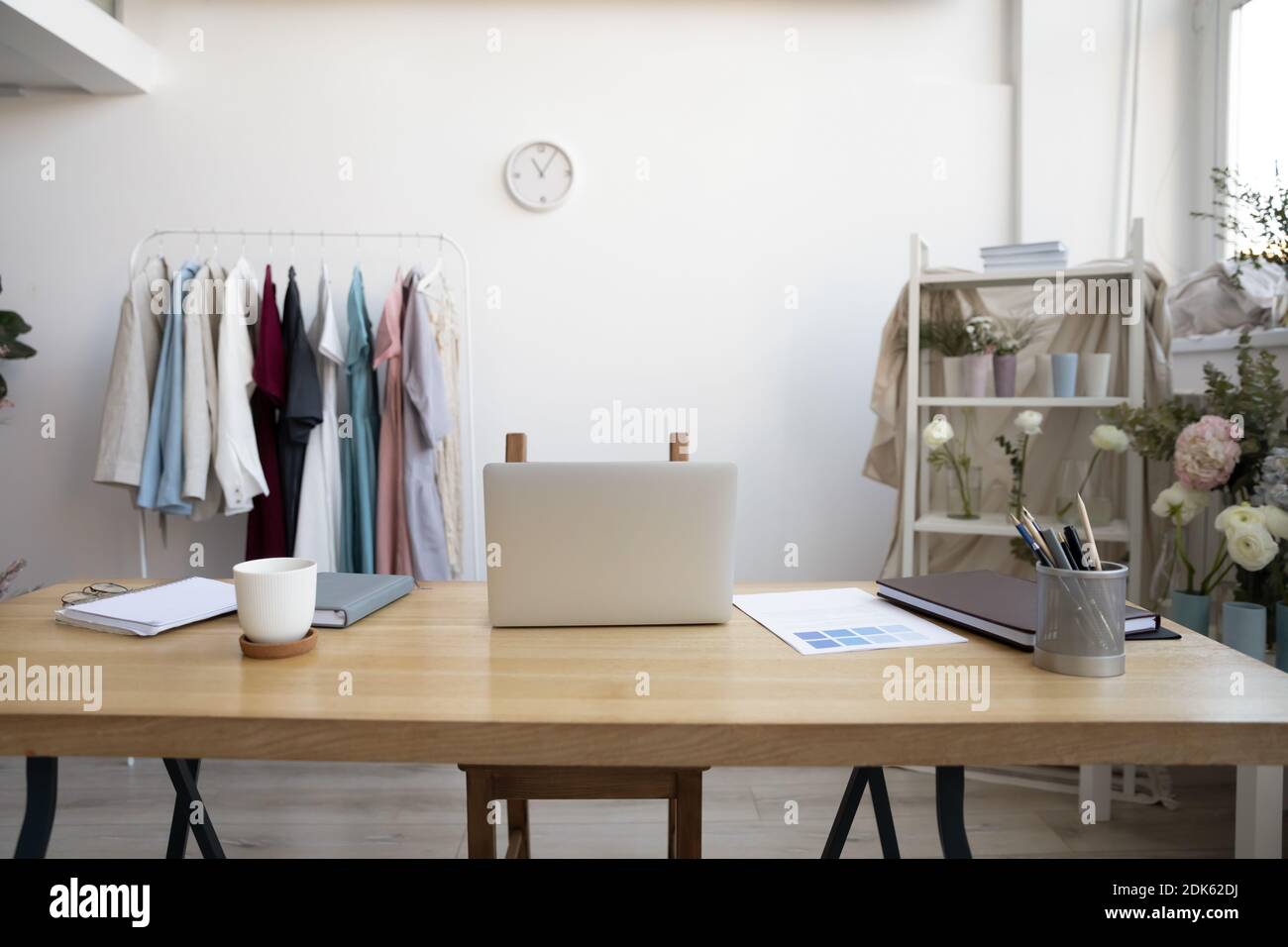 Empty office studio atelier of tailor fashion designer dressmaker Stock Photo