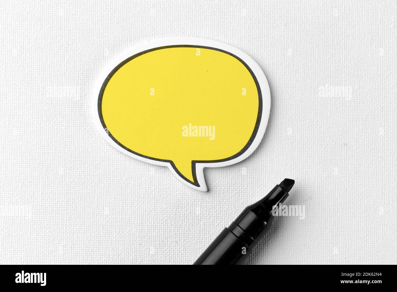 Blank yellow empty chat bubble for text Stock Photo