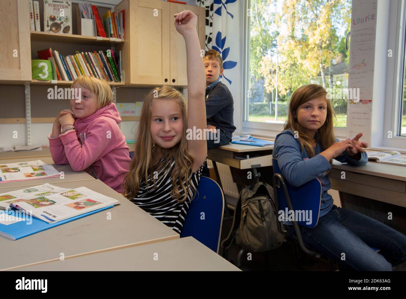 Students at an elementary school. Stock Photo