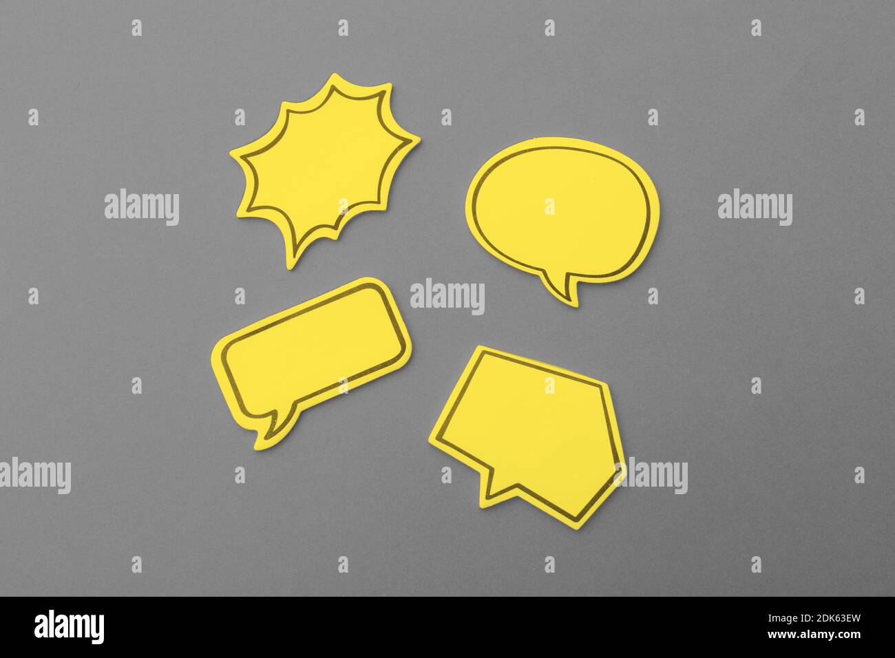 Blank yellow empty chat bubble for text Stock Photo