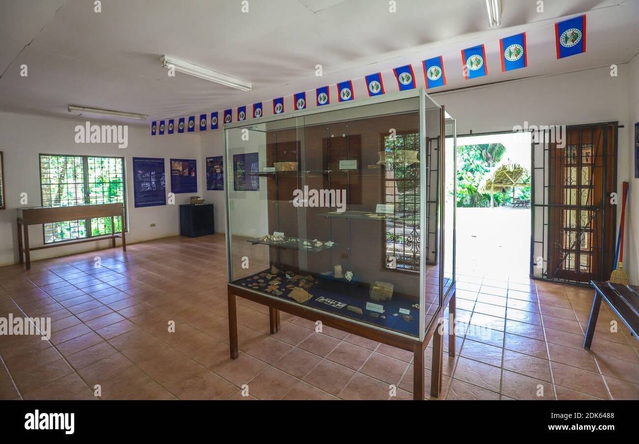 TOLEDO DISTRICT, BELIZE - Jun 10, 2019: The interior of the Visitor Center and Reception building at Lubaantun Mayan Archaeological Site. Stock Photo