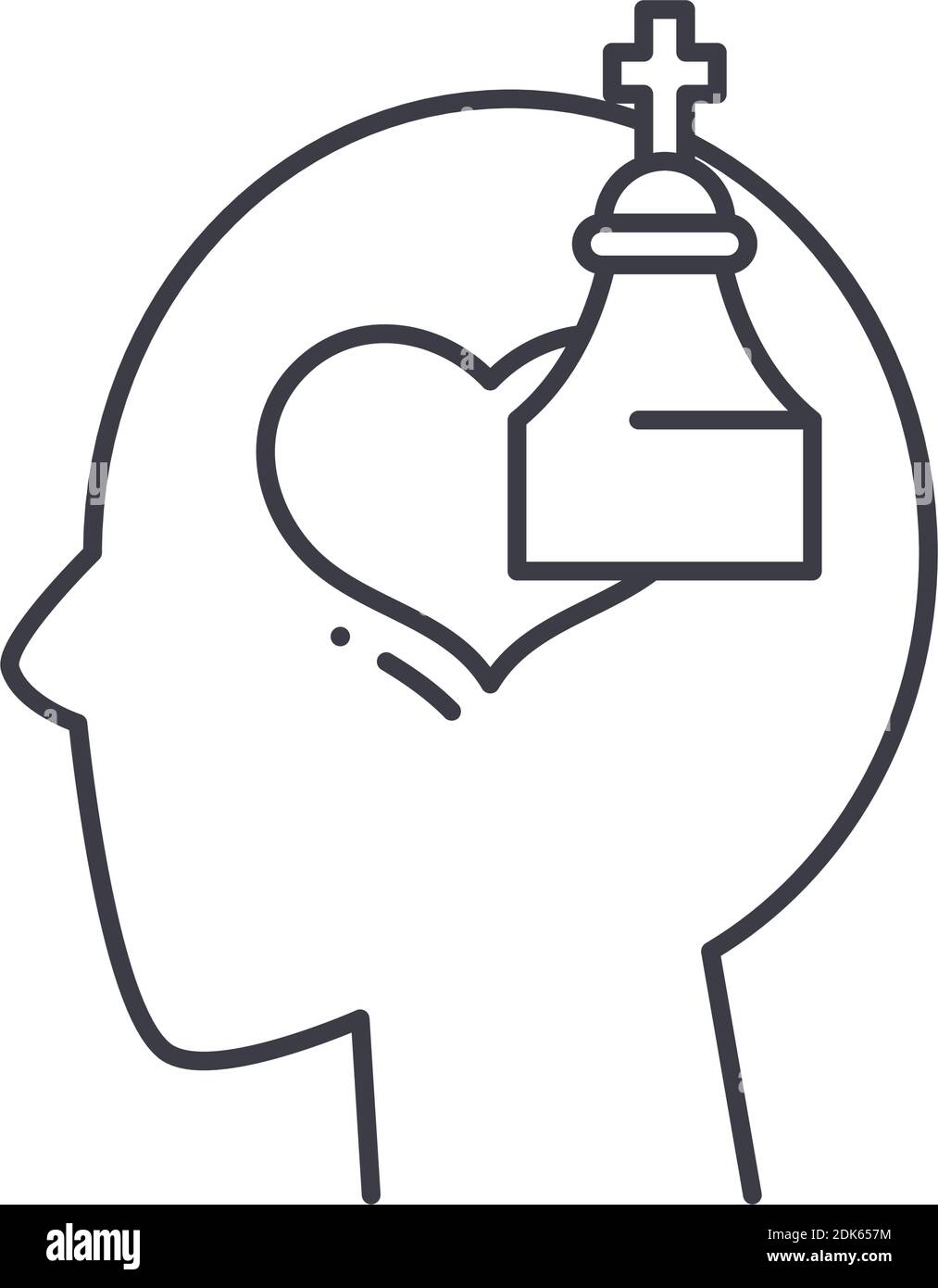 Inner dialog icon, linear isolated illustration, thin line vector, web ...
