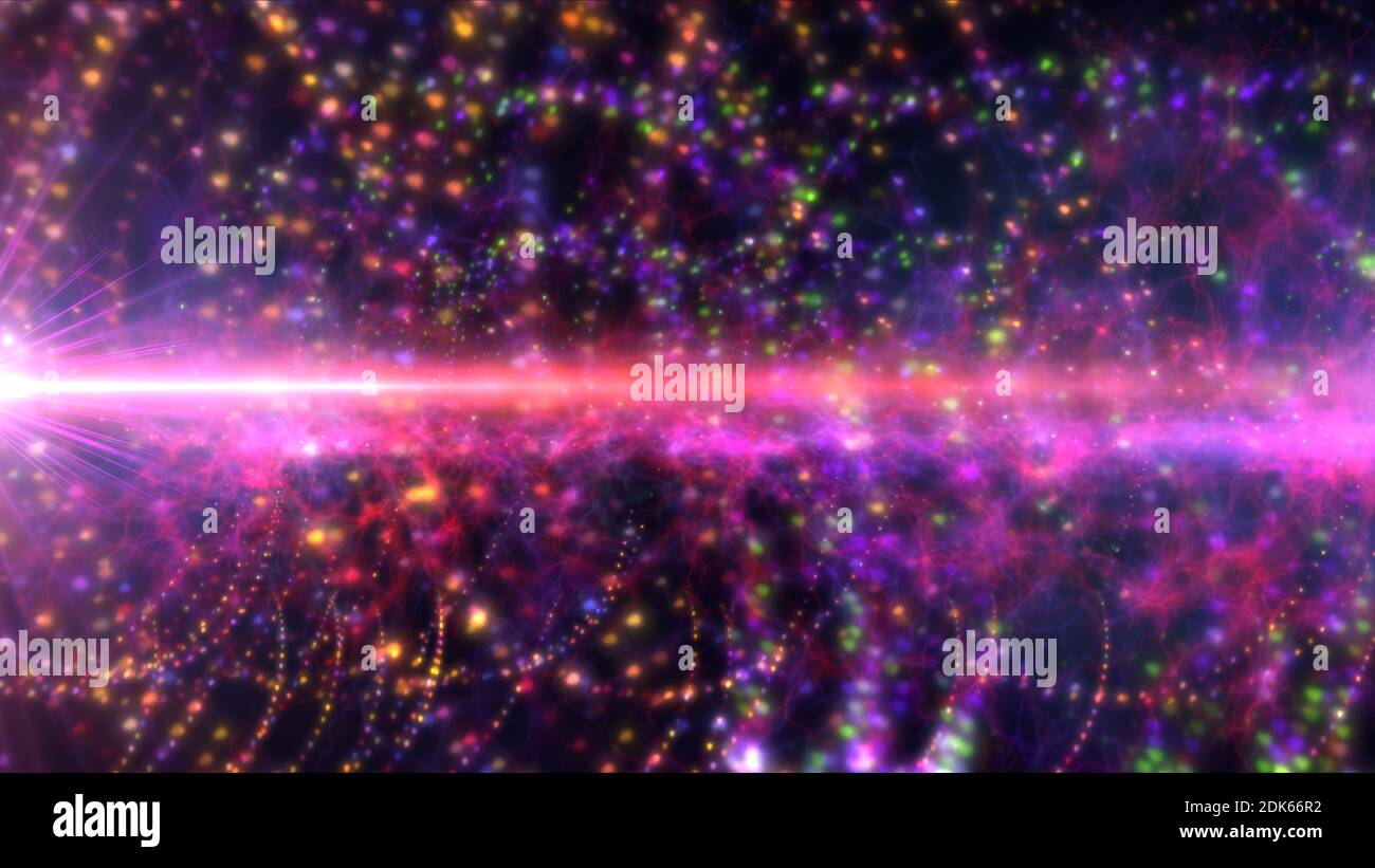 spiral particle light dna illustration, abstract background Stock Photo