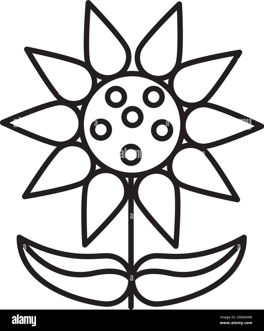 sunflower plant line style icon vector illustration design Stock Vector