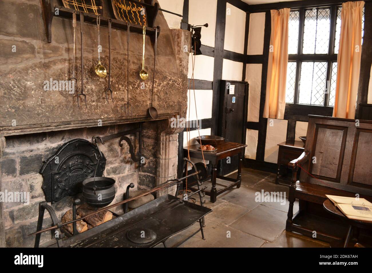 The cooking pot on the hearth in the Old House Museum, Hereford