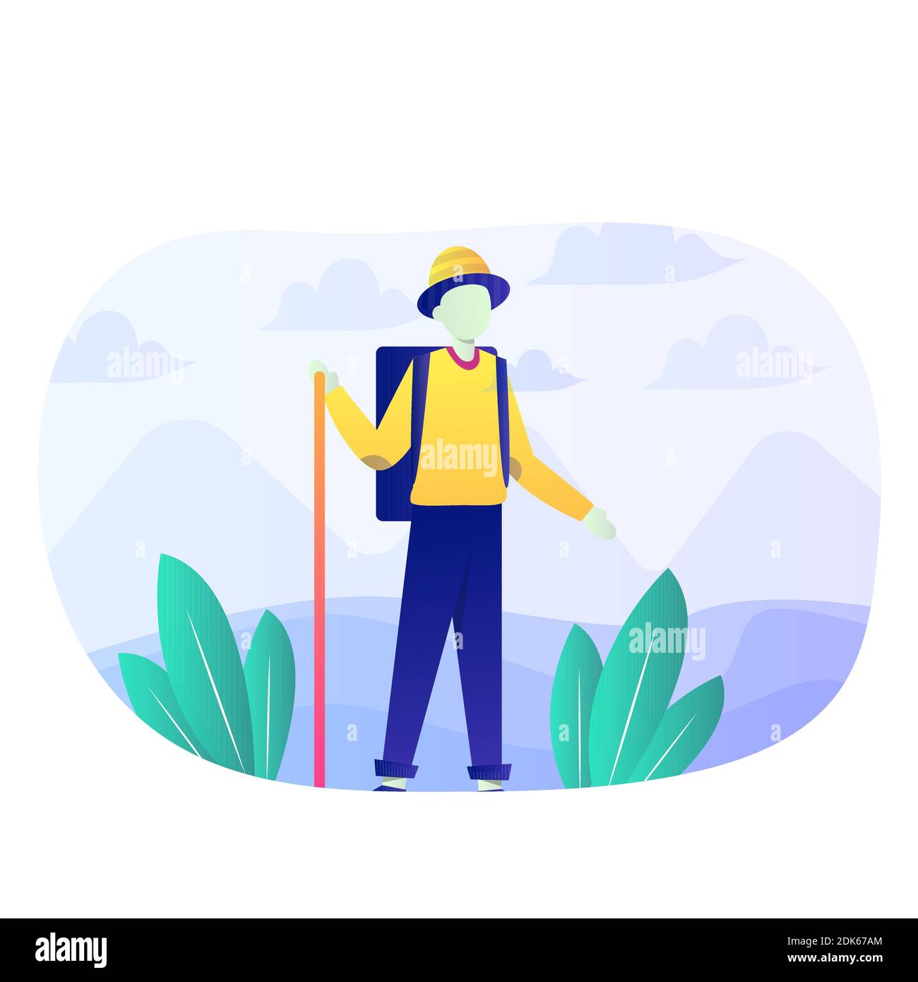 Hiking Flat Illustration Vector Graphic Stock Vector Image & Art - Alamy