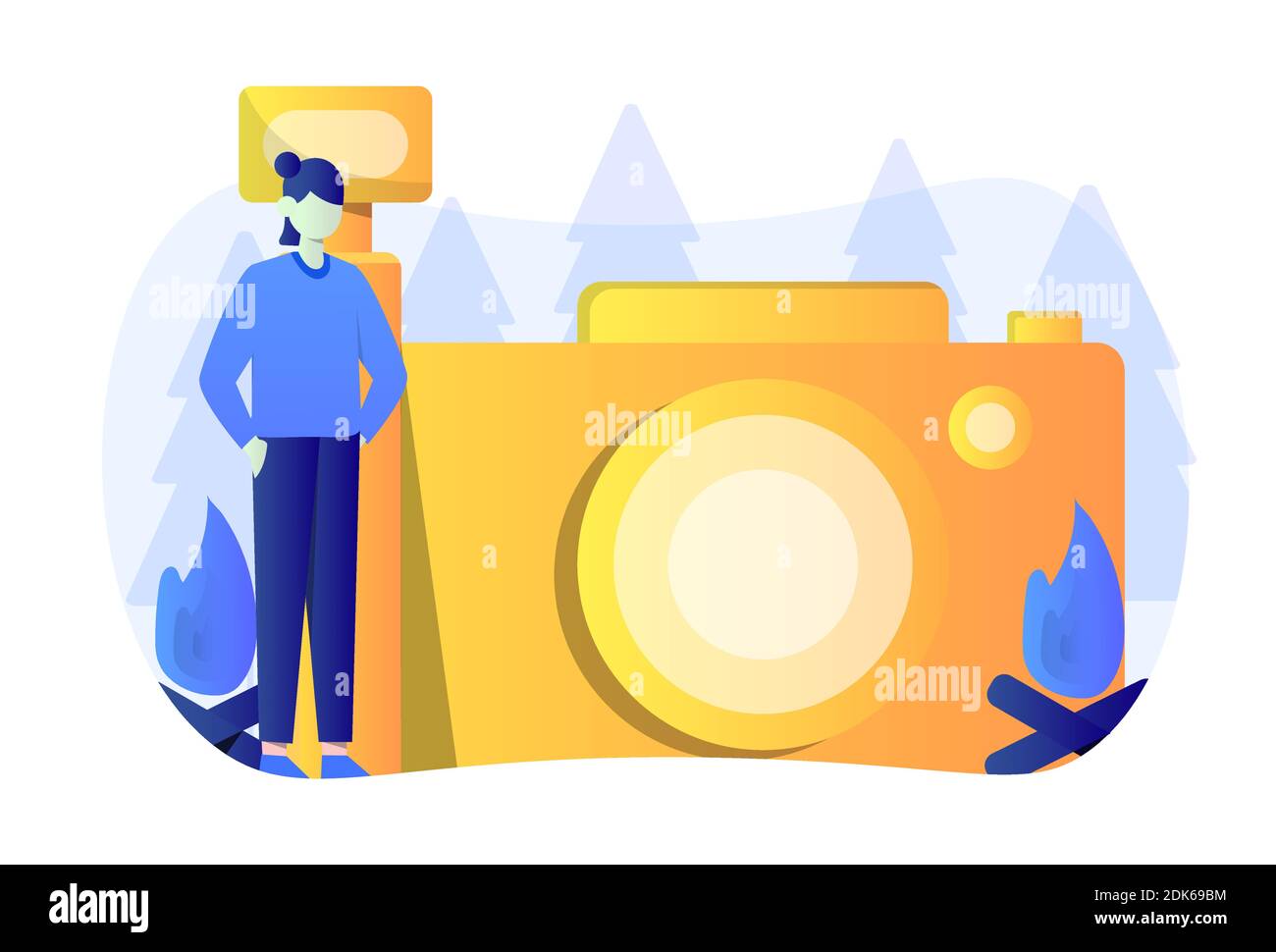 Photography Flat Illustration Vector Graphic. Stock Vector