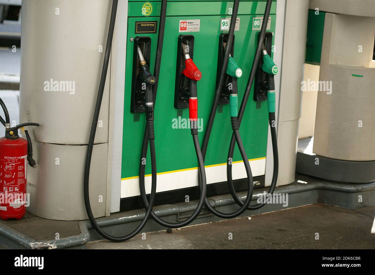 Petrol Station with Fire Extinguisher Stock Photo Alamy
