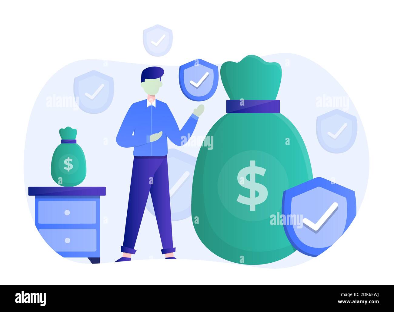 Insurance Concept Flat Illustration Vector Graphic Stock Vector Image ...