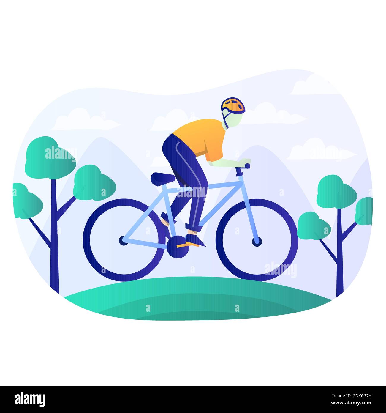 Mountain Bike Flat Illustration Vector Graphic Stock Vector Image & Art Alamy