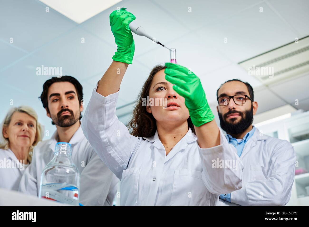 Scientists working in laboratory Stock Photo