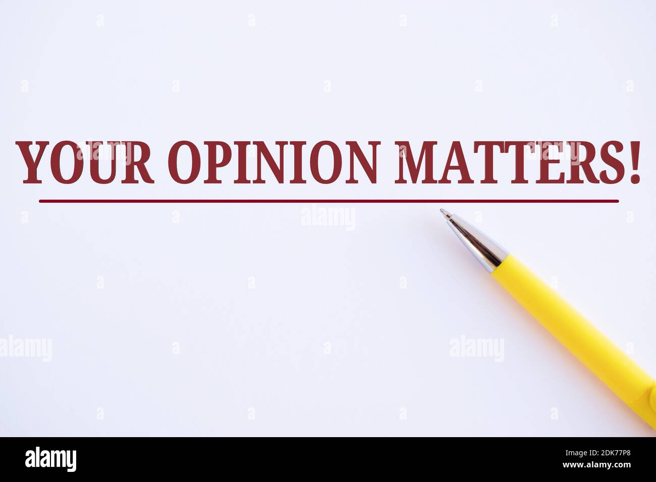 Handwriting Text Your Opinion Matters Motivational Call Concept Meaning Client Feedback Reviews Are Important Yellow Pen On White Paper Copy Space Stock Photo Alamy