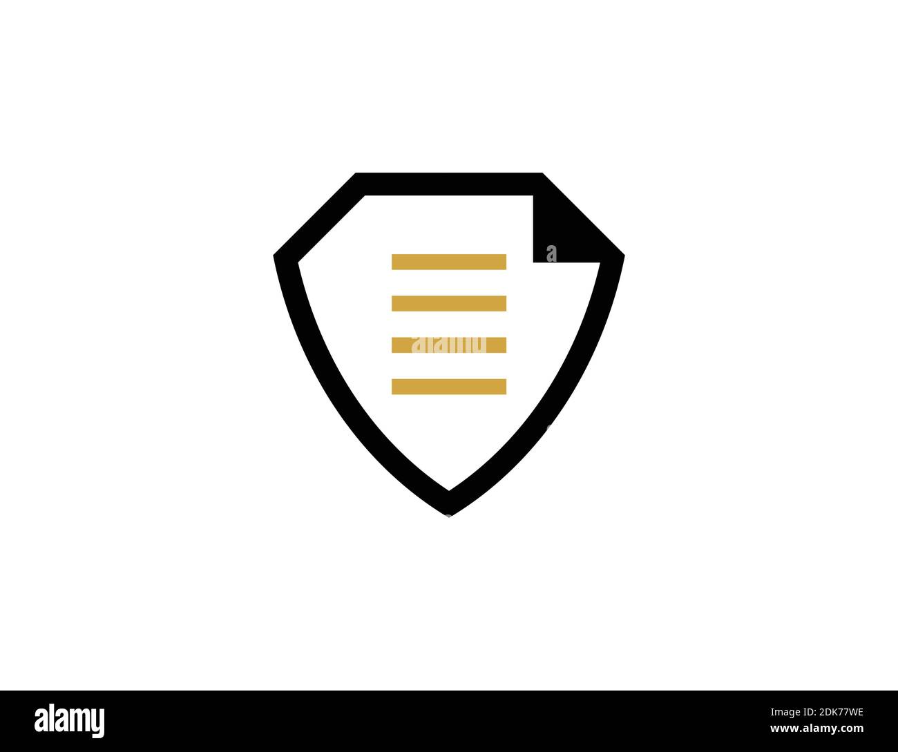 DOCUMENT PROTECTION LINE ICON SYMBOL INSPIRATION Stock Vector