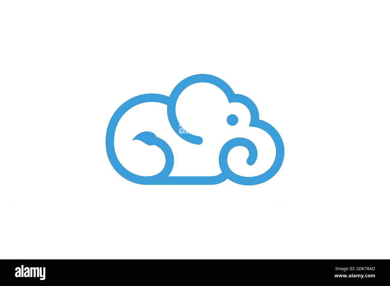 cloud elephant logo modern design inspiration Stock Vector