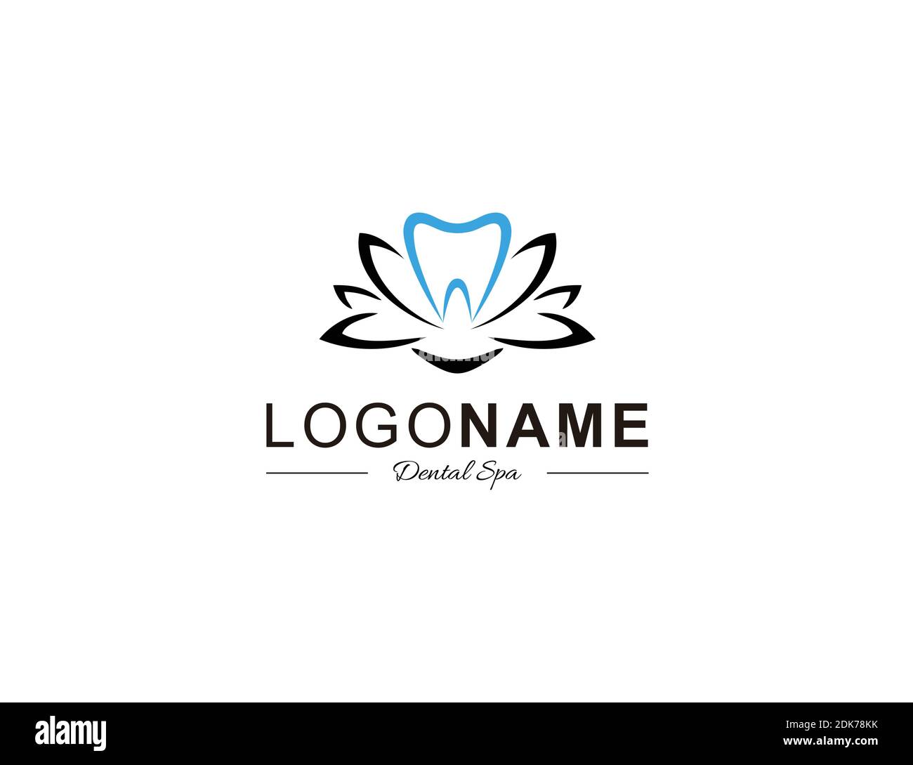 dental flower logo design template for spa Stock Vector